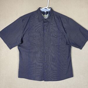 Scully Shirt Mens Medium Black Western‎ Short Sleeve Casual Snap Adult